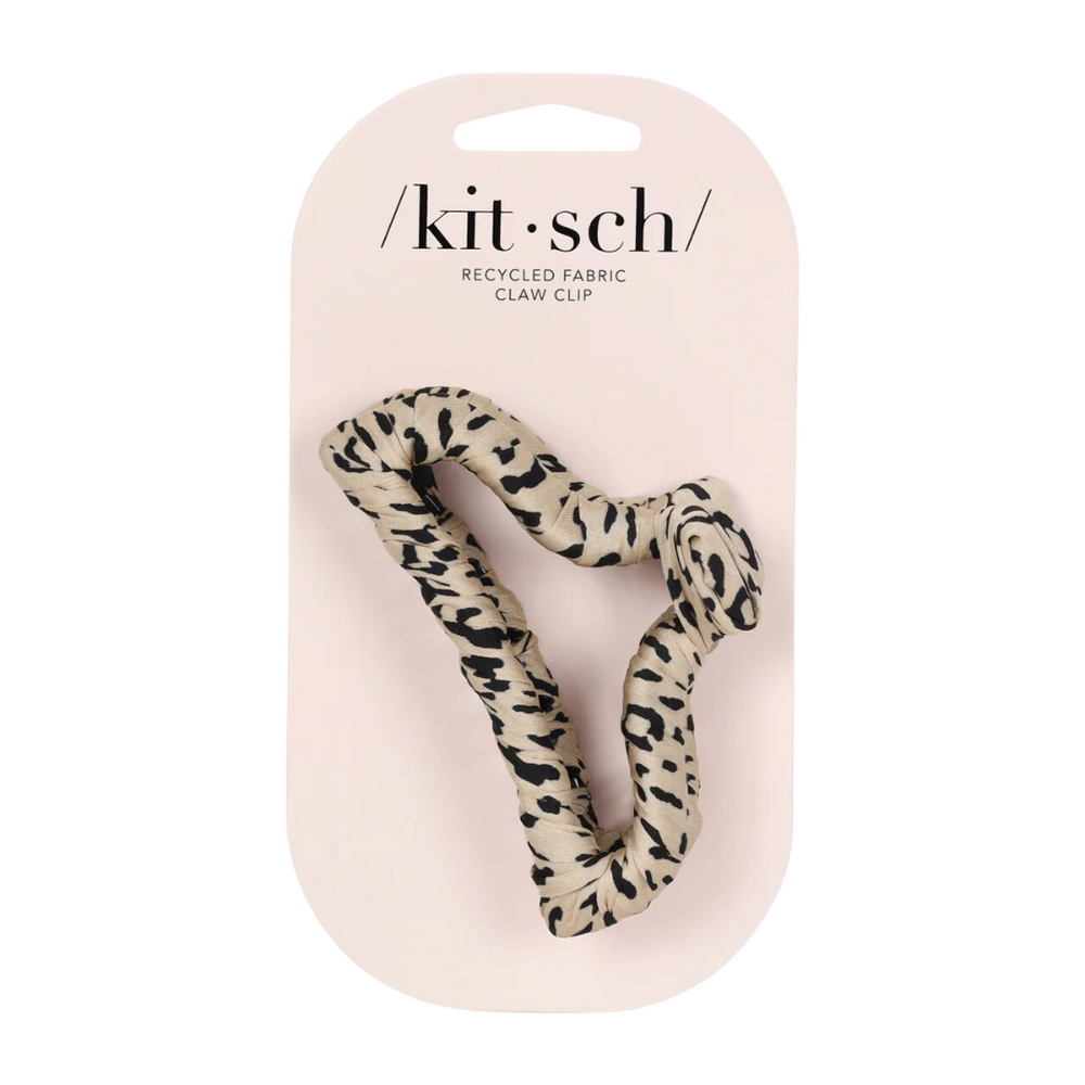 Satin Wrapped Claw Clip - Leopard